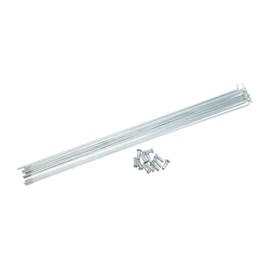 Motoforti 12pcs 14G J Bend Bicycle Galvanized Spokes 296mm 11.65" Cycle Spokes with Brass Nipples Steel Spokes for Mountain Bike MTB Long-Lasting