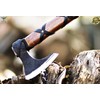 Custom Gift Forged Carbon Steel Viking Axe with Rose Wood