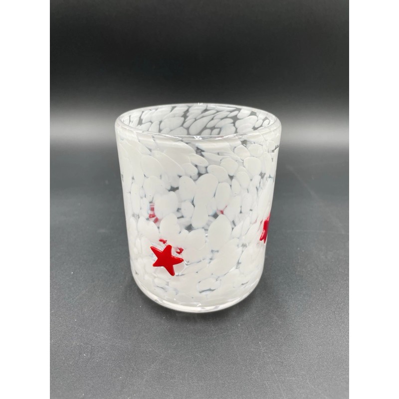 Anthropologie Icon Juice Glass Confetti Edition Red Star 17.25 Oz.