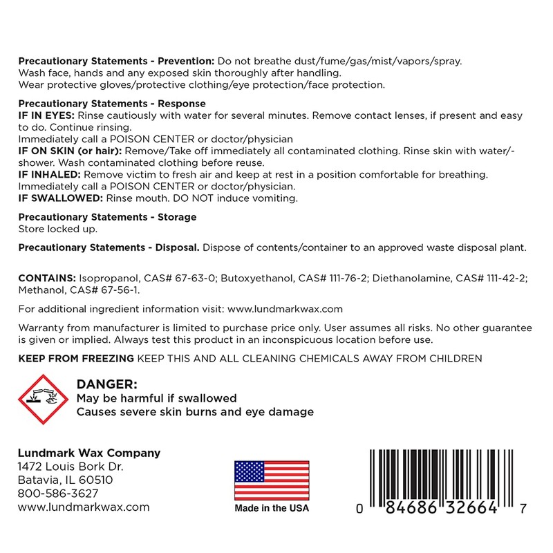 Lundmark Super Strip, Heavy-Duty Floor Stripper Concentrate Wax Remover, 1-Gallon,