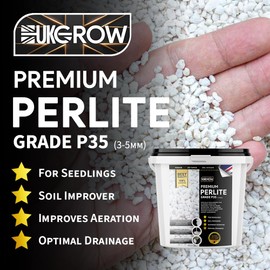 UK GROW Premium Perlite 1L - Low Dust - Resealable Bucket