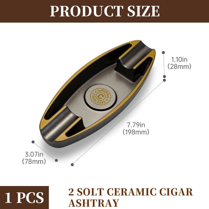 CLZOONG Outdoor Cigar Ashtray, Resin Ashtray, Portable Cigar Ashtray with
