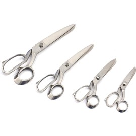 OdontoMed2011 Set of 4 Pieces Taylor Scissors 8" 10" 12" 14" Fabric Cutting Stainless Steel (Silver) Tailor Scissor ODM