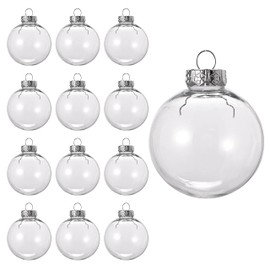 THE TWIDDLERS - 15 Pack Christmas Fillable Clear Plastic Baubles, 6cm / 2.5" - Xmas Tree Transparent Ornaments to Fill & Design, DIY Craft