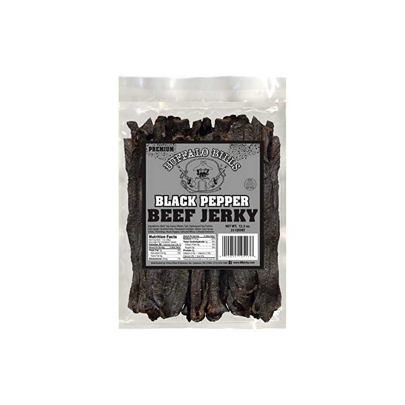 Buffalo Bills 12.5oz Premium Black Pepper Beef Jerky 7" Strips