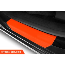 Luxshield Car Door Sill Protector for Citroën Berlingo 3 (III) K9 I 2018-2025 - Protective Film Car Door Accessories Trim Paint Protection Film Carbon Black