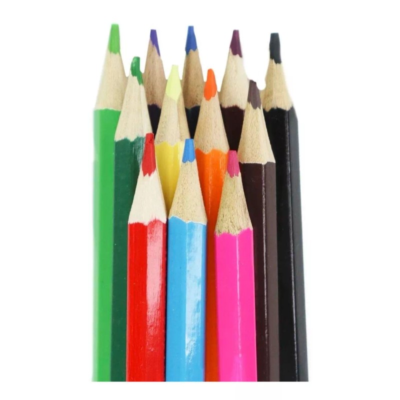 Vaga Caja Lapices De 12 Colores Largos Económicos Mayoreo Pikasso