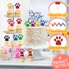 Weecent 48 Pcs Dog Paw Print Cupcake Toppers