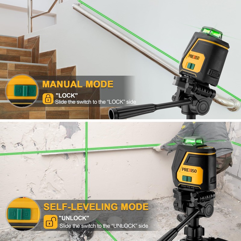 PREXISO 360 Laser Level with Tripod - IP54 Rechargeable Wide