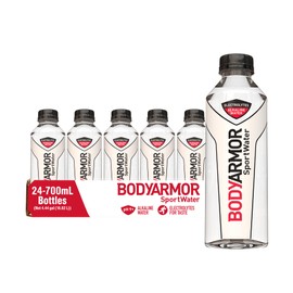 BODYARMOR SportWater Alkaline Water, Superior Hydration, High Alkaline Water pH 9+, Electrolytes, Perfect for your Active Lifestyle, 700mL (Pack of 24)