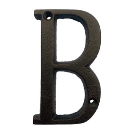 BetLight 5.1 Inch High Cast Iron House Letter, Solid Home Address Letter, Elegant Black Brown Finished, Matching Perfect with 5.5 Inch House Numbers, Letter B