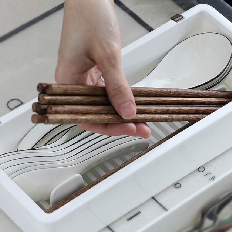 JMYDecor Food Storage Box Cutlery Utensil Storage Box with Lid