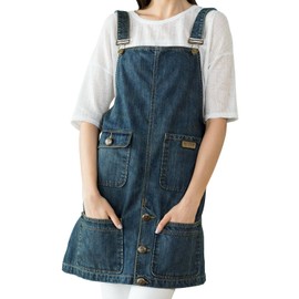 Vantoo Denim Apron with Pockets for Women, Kitchen Chef Cooking Apron for Men, Valentines Day Gift for Him and Her, Blue