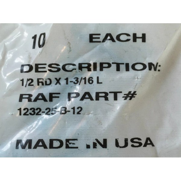 Unbranded [10 Pack] 1/2” OD 1 3/16” Long Zinc Plated