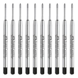 FABER-CASTELL 205270 Ballpoint Pen Refill XB, 10 Large Refills, Indelible, Ink Colour Black