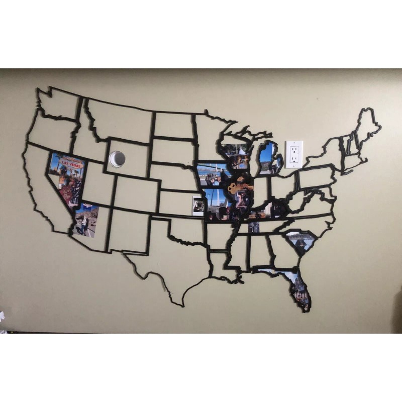 3D Printed US PHOTO MAP - TEXAS FRAME . 3D