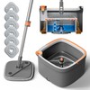 KZKR Spin Mop and Bucket Set with 6 Replaceable Microfiber