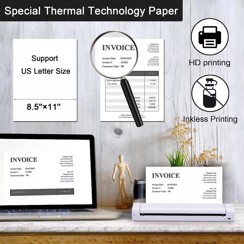 Phomemo M08F Original Portable A4 Legit Bluetooth Printer for Travel