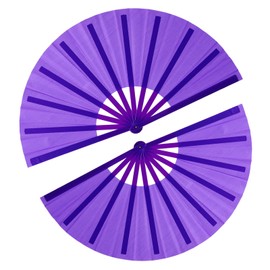 13inch Large Rave Fan Popping Fan Clacking Fans for Line Dancing,Hand Fans for Women Foldable,Boots on The Ground Fan,Portable for Outdoor,Wedding,Party,Decoration(Purple,2 Packs)