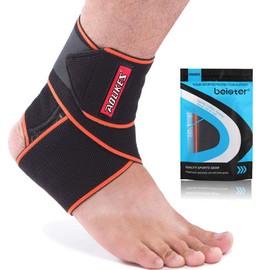 Beister Adjustable Compression Ankle Brace, Elastic Foot Support Wrap, Sprains Foot Brace for Sports Protect, Arthritis, Plantar Fasciitis, Achilles tendonitis