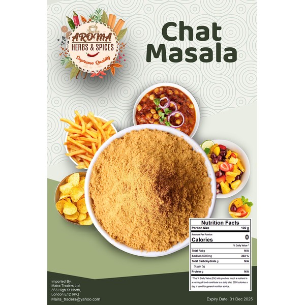 Chat Masala | 100gm | All Natural | No MSG | Vegan | No Colors | Gluten Friendly | NON-GMO | Indian Origin | Premium Quality