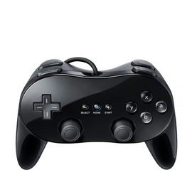 QUMOX Classic Pro Controller Console Gamepad Joystick Compatible With Wii Game Remote (Black)