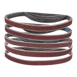 sourcing map 20pcs 1/2 x 18" Sanding Belts 4pcs Each of 60/80/120/180/240 Grit Aluminium Oxide Flush Joint Belt Sander Paper for Metal Woodworking Automotive Repair