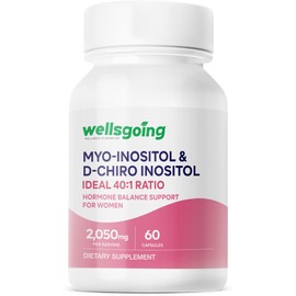 Wellsgoing Hormone Balance Capsules for Women, 40:1 Inositol Blend (Myo & D-Chiro), Supports Cycle, Mood & Metabolism, with Methylfolate, Vitamin D3 & Chromium