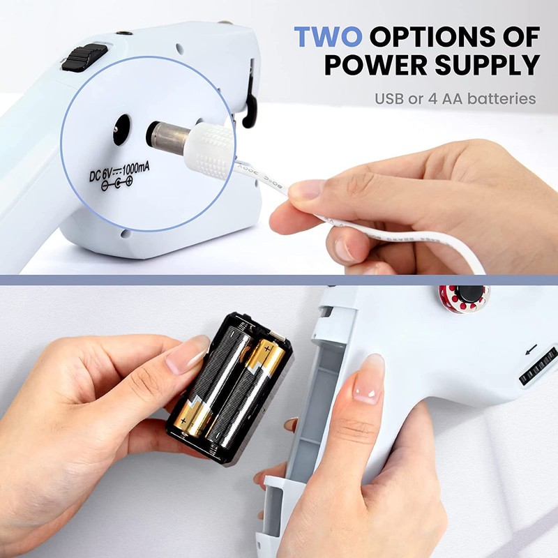 Portable Mini Electric Sewing Machine, Double Threading, Suitable for Curtains