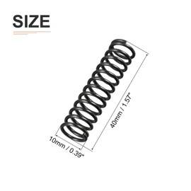 DTGN 1.2x10x40mm(DxODxL) Compression Spring - 20Pack - Good for Machinery - Spring Steel Extension Spring - Black