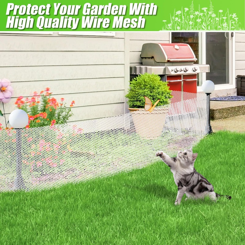 White Plastic Wire Mesh Fence Roll - 15.7IN x 20FT
