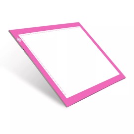 NEXTC Ultra-Bright Pink A4 LED Light Pad - Adjustable Brightness Tracing Table for Art