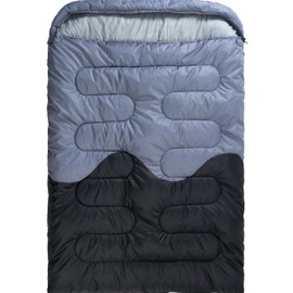 Sleeping Bag - Double Camping Sleeping Bags 2 Person for Adults Kids Boys Girls for Hiking Backpacking - Warm Cold Weather Lightweight Portable with Compression Bag for Indoors Outdoors Activities