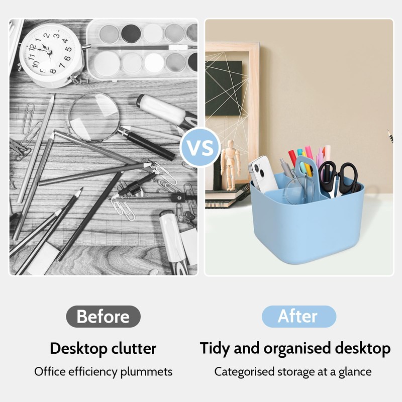 Minicoco Storage Box Multipurpose Table Organiser Cleaning Caddy with Handle