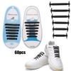 60pcs Silicone Lazy Shoelaces Elastic No Tie Shoe Laces Running