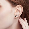 3 Pairs of 925 Stud Earrings, Black, Women's Stud Earrings,