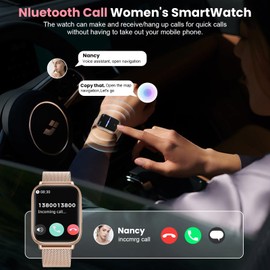 Loekneue Loekneue Smartwatch for Women, 1.83 Fitness Watch with Blood Pressure, Calls/Messages, Female Cycle Tracking, Heart Rate & Sleep Monitor, IP68 Waterproof for Android & iPhone (Rose Gold)
