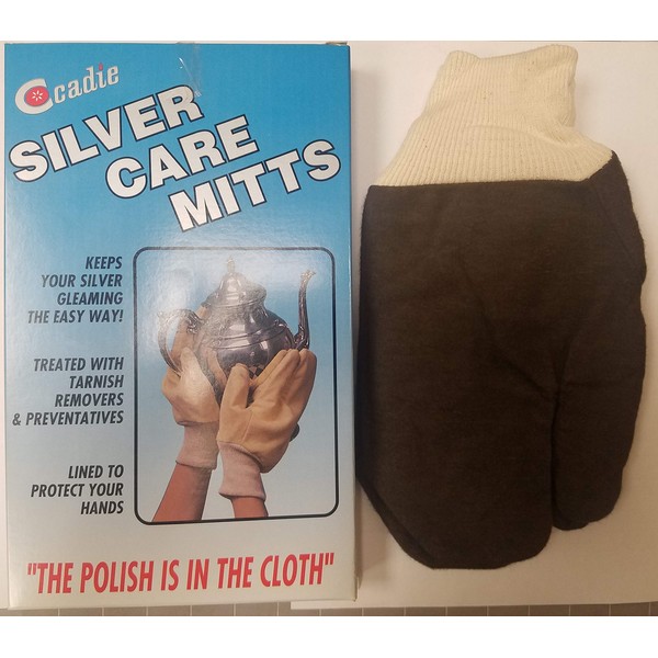 Silver Care Mitts - Polishing and Cleaning Cloth Gloves for Gold, Copper and Brass Jewelry| Keeps Your Silver Gleaming and Protect Your Hands | By Cadie Dark Brown (1 Pair)