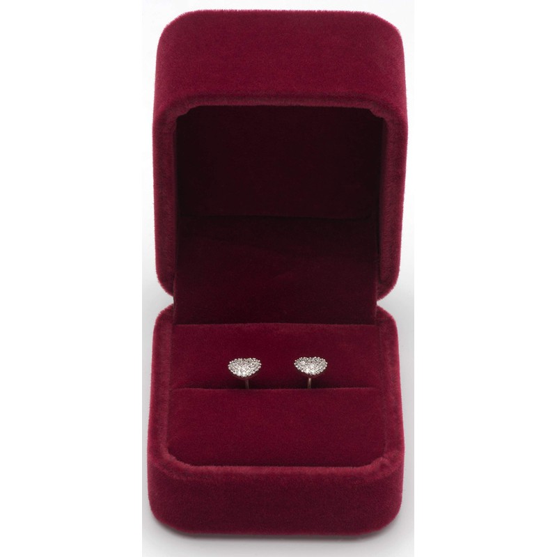 POKOFO Classic Velvet Engagement Ring Box Earring Jewelry Case Gift