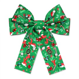 Christmas Hair Bows for Women Christmas Bow Tree Hair Bow Clips Jeweled Big Red Green Hair Bows Long Tail Satin Holiday Hair Ribbons Christmas Accessories Costume Outfits Gifts