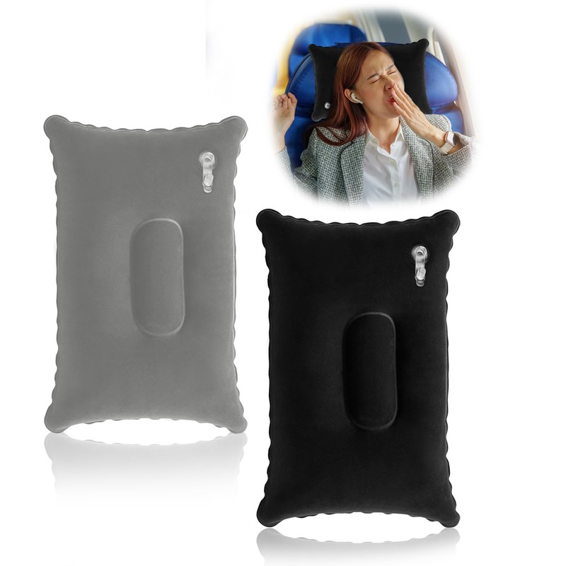 Vidacharmy 2 x Soft Inflatable Pillows, Ultralight and Portable Small