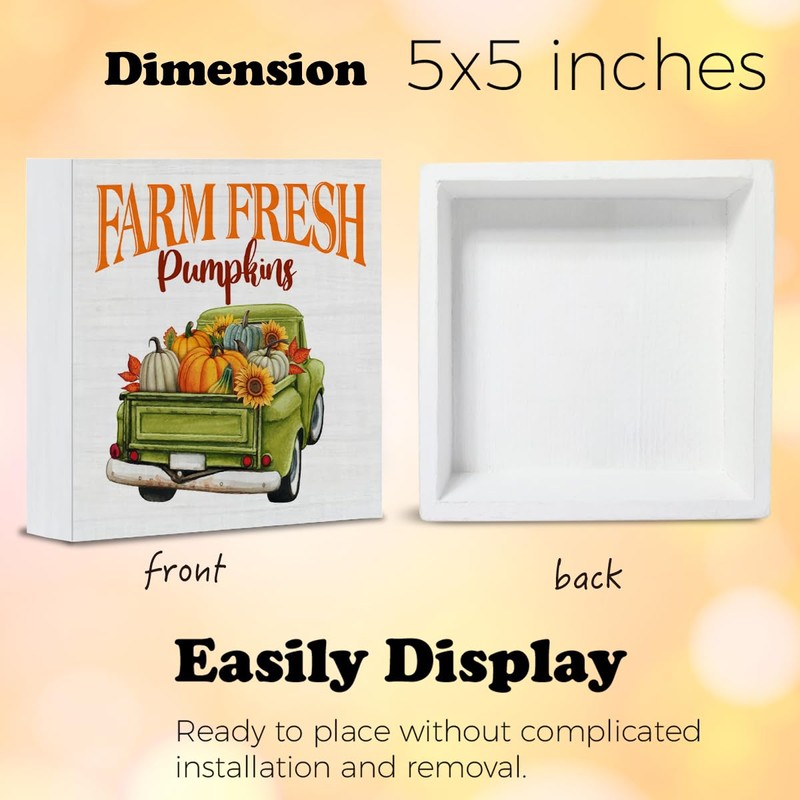 Fall Home Decor Pumpkins Sunflower Decorations Farm Fresh Pumpkins Wooden