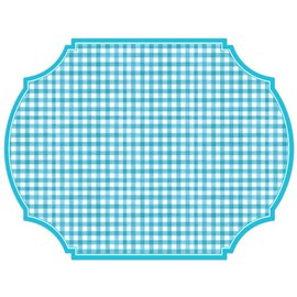 Rosanne Beck Collections Aqua Gingham Posh Die-Cut Placemat (Package of 10) Spring 078-0425