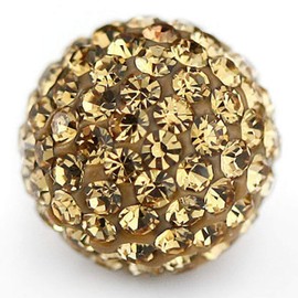 RUBYCA Pave Czech Crystal Disco Ball Clay Beads fit Shamballa Jewelry (50pcs, 10mm, Light Colorado)