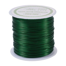 Elecrelive 1 Roll 22 Gauge Tarnish Resistant Copper Wire Copper Wire Craft Wire Copper Beading Wire for Jewelry Making, Green, 59 Feet