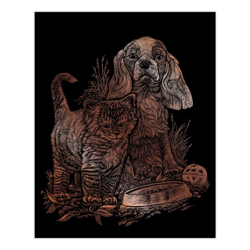 Royal & Langnickel Copper Engraving Art A4 Size Kitten and
