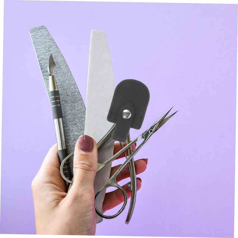 FOMIYES 5pcs Pedicure Scissor Protective Cover Pu Manicure Tool Sleeve