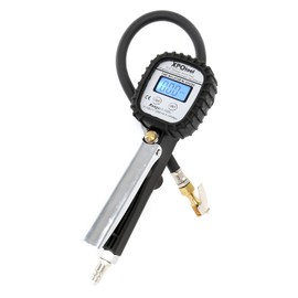Wiltec Digital Tyre Pressure Gauge 0-10 Bar Tyre Inflator Gun 4 Units Gauge with Digital Display Compressed Air Pressure Gauge Tyre Inflator Air Pressure Gauge