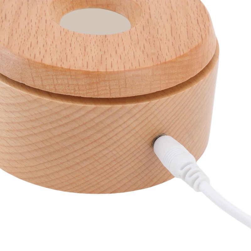 Wooden LED Display Base Rotatable Multi Mode Wood Light Display