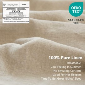 Simple&Opulence 100% Linen Sheet Set with Embroidery Washed - 4 Pieces (1 Flat Sheet & 1 Fitted Sheet & 2 Pillowcases) Natural Flax Soft Bedding Breathable Farmhouse - Linen, King Size